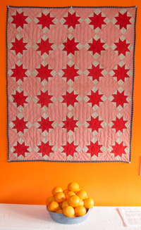 Lemoyne Star quilt, Oranges